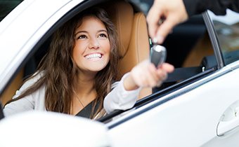 Woman in car